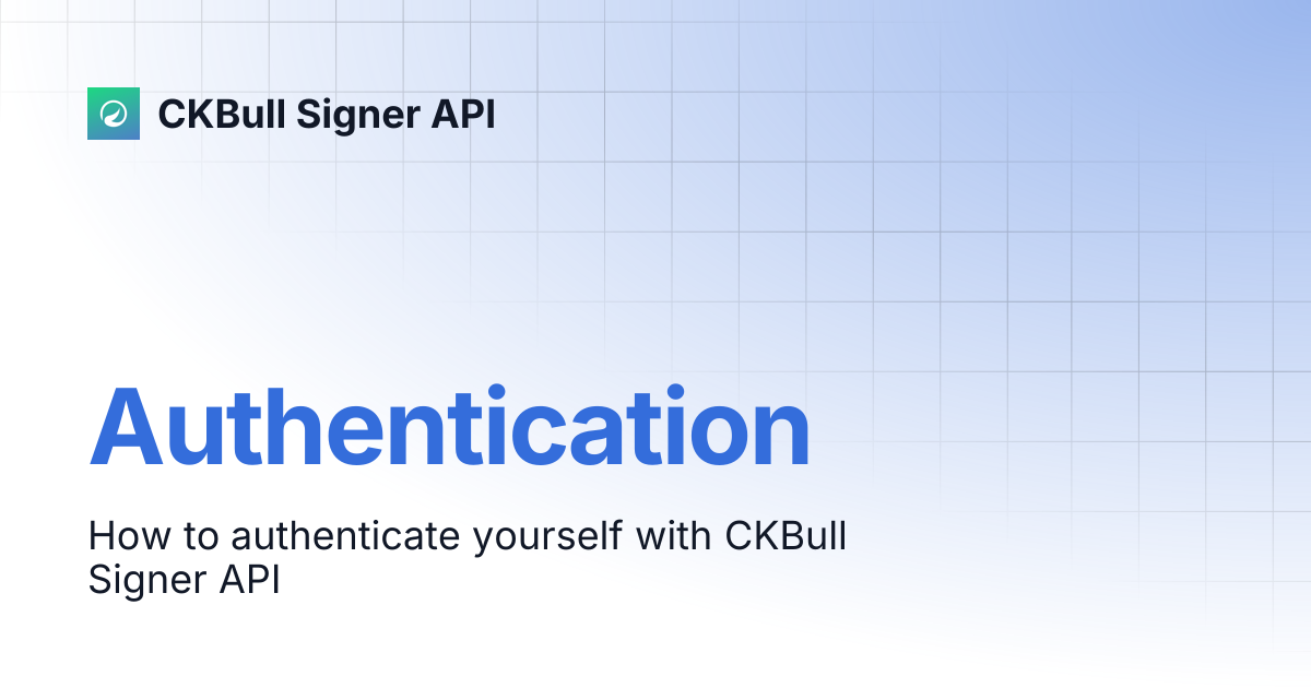 Authentication ckbull signer api
